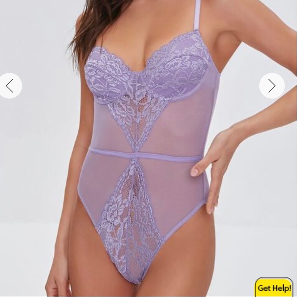 NWT Floral Lace Cutout Bodysuit